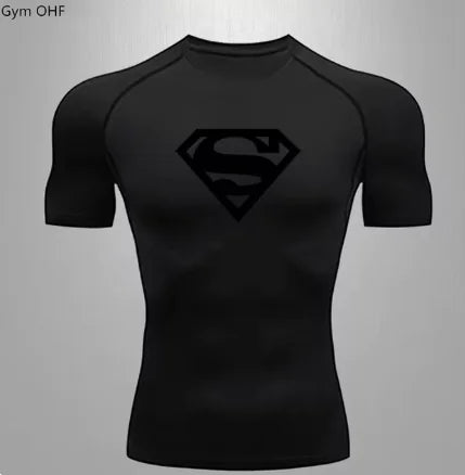 Camiseta deportiva de compresión de secado rápido para hombre para gimnasio