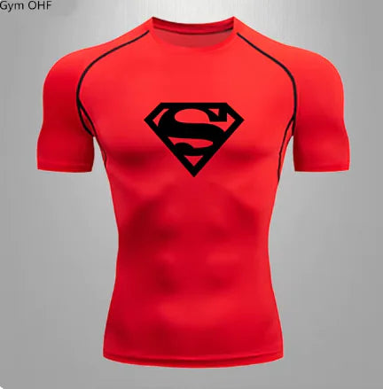 Camiseta deportiva de compresión de secado rápido para hombre para gimnasio